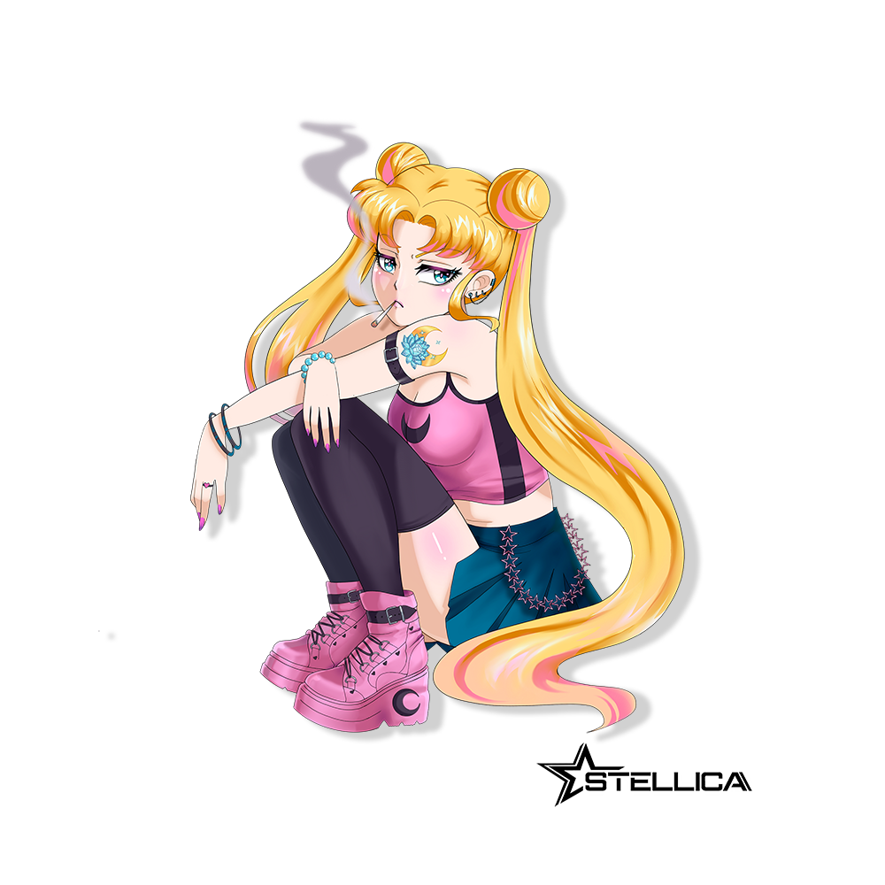 Smoking Usagi Sticker