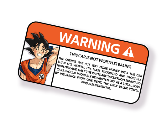 Saiyan Warning Label