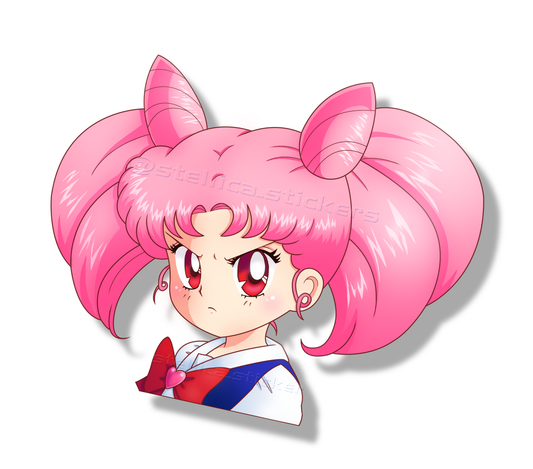 Pouty Chibi Moon Sticker